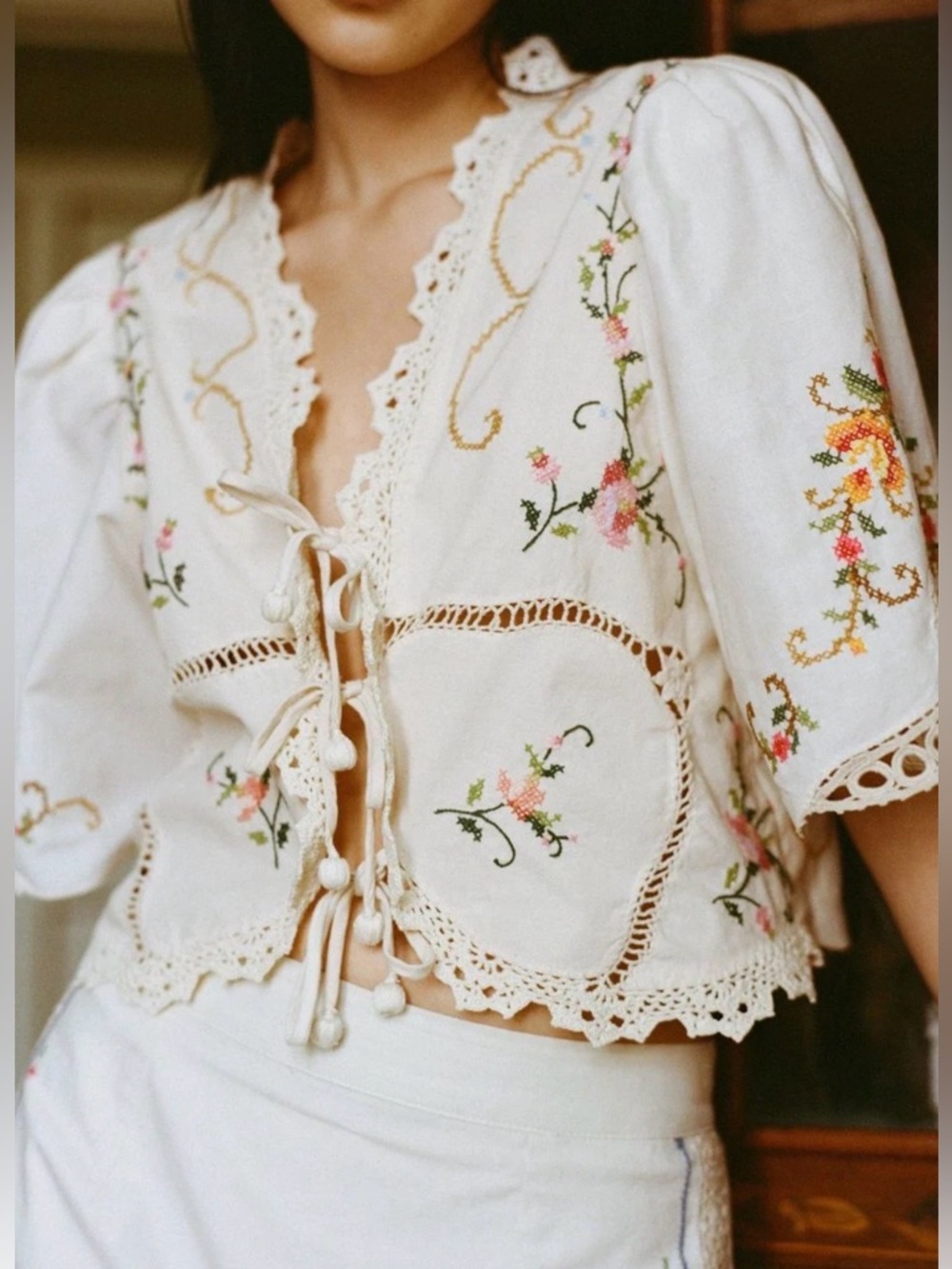 Jennifer & Grace Embroidered Vienne Bed Jacket